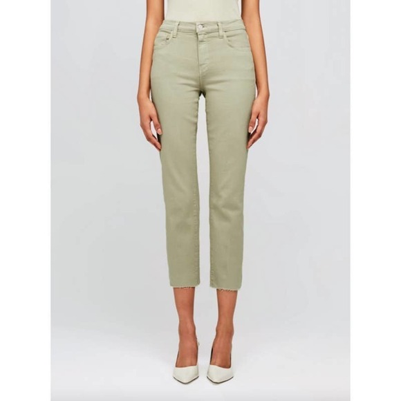 New LÁGENCE LIMESTONE HIGH RISE CROPPED SLIM SADA JEAN SIZE 28 - Picture 2 of 11